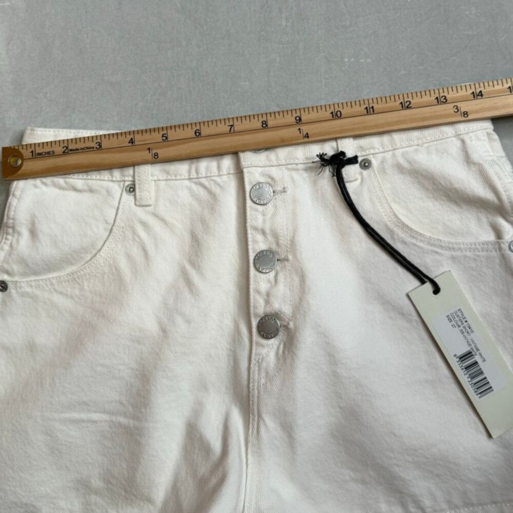 Rolla's Dusters High Rise Slim High Waisted White Denim Button Fly Shorts NWT - Picture 9 of 12